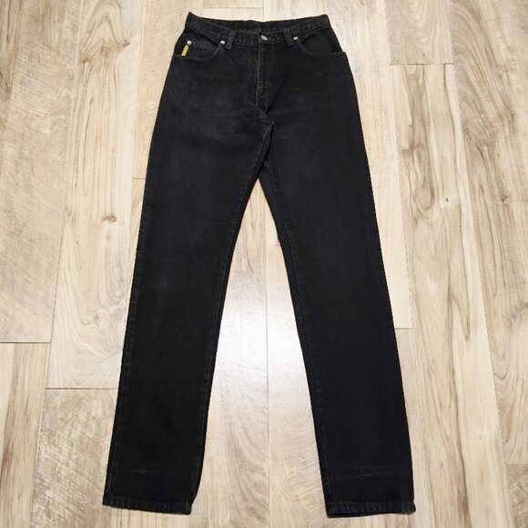 Vintage Armani Jeans 6 Womens 80s / 90s Straight High Rise Black Denim Usa 29x34 - Picture 4 of 16